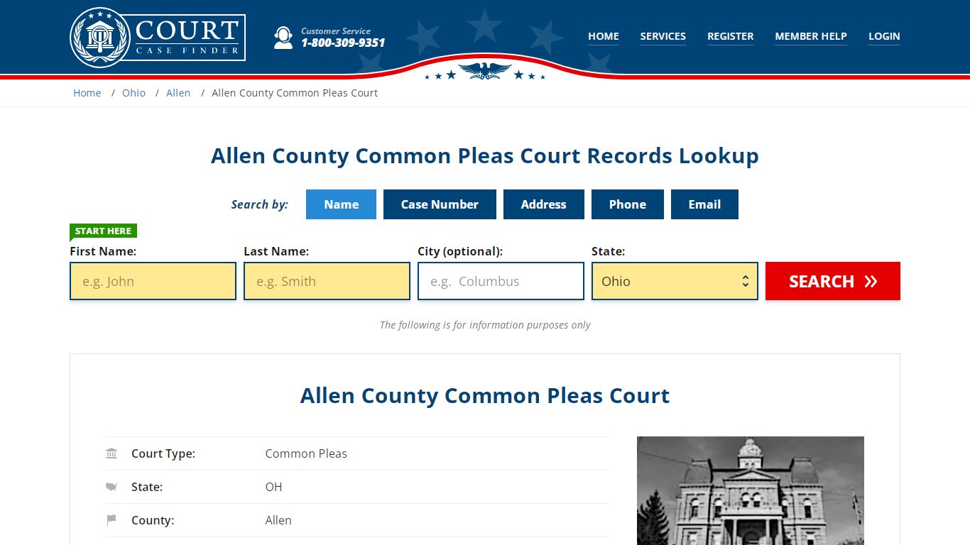 Allen County Common Pleas Court Records Lookup