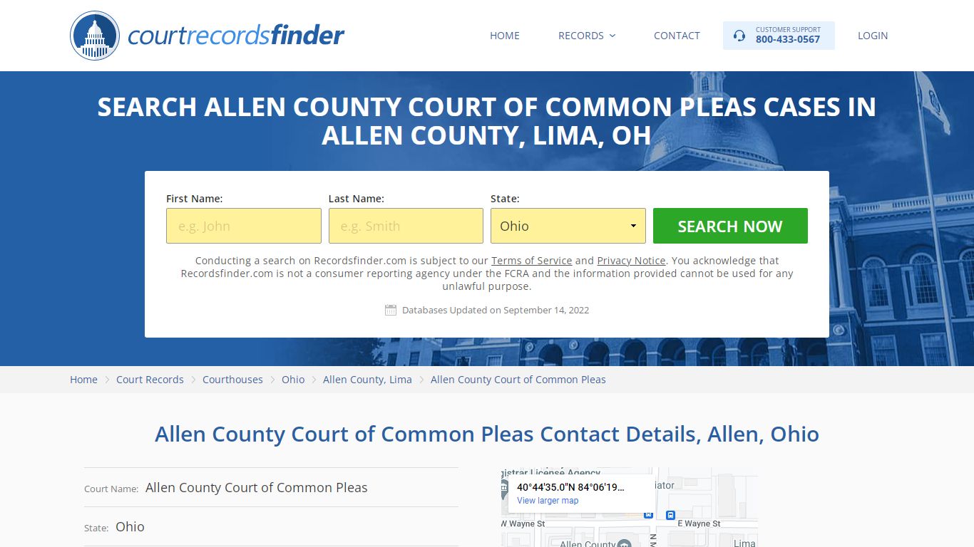 Allen County Court of Common Pleas Case Search - RecordsFinder