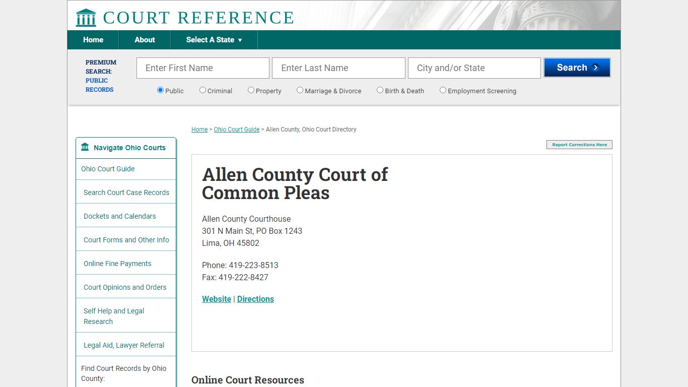 Allen County Court of Common Pleas - CourtReference.com